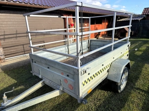 Remorca NIEWIADÓW B1 02X 750 KGca noua 1.30 x 2.10m din 2017 cu schelt metalic - imagine 4