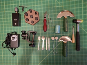 Set profesional burnisher electric pielarie, curele, piele + unelte