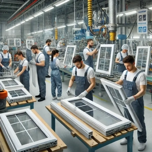 Muncitori ferestre PVC si AL cu geam termopan