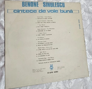 Disc vinil Benone Sinulescu   Cântece de voie bună   Electrecord - imagine 2