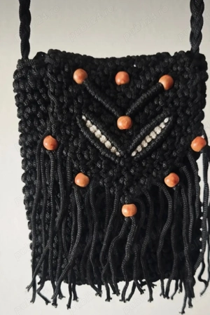 Geantă macrame neagră 