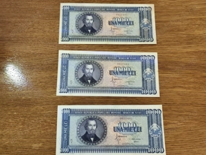 bancnote vechi de 1000 lei 1950 consecutive,foarte frumoase aproape UNC