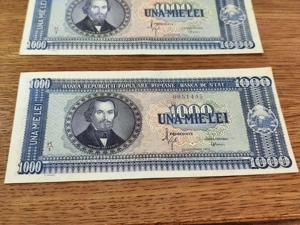 bancnote vechi de 1000 lei 1950 consecutive,foarte frumoase aproape UNC - imagine 2