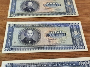bancnote vechi de 1000 lei 1950 consecutive,foarte frumoase aproape UNC - imagine 3