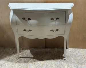 Comoda Vintage Alba din Lemn cu 2 sertare; Comoda Stil Shabby Chic