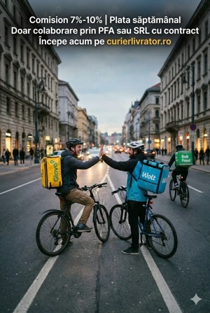 Livratori Glovo, Wolt, Bolt cu PFA sau SRL - imagine 2
