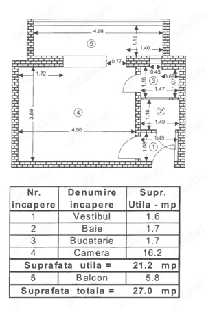 Direct proprietar - Garsoniera Calea Bucuresti - zona Judetean - potential investitie - imagine 10