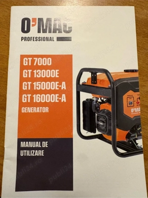 Generator O'Mac GT 13000E, 5 kw, nou, pornire electrica -pret un pic negociabil.