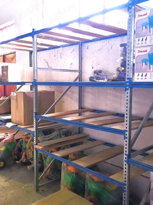 Rafturi metalice modulare 2,5m, Tehnologistica, 5 polite reglabile, sarcina 130 kg pe nivel