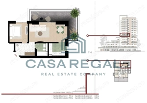 Apartament 2 camere, 50.10mp utili + 17.33mp terasa