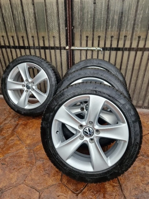 Set jante aliaj originale VW R17 + Continental 205 55 R17 iarnă! - imagine 5