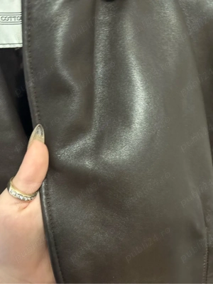 Geacă din piele naturală de oaie   Cotton Company - imagine 3