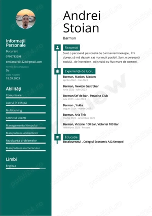 Barista program Joi-Duminica