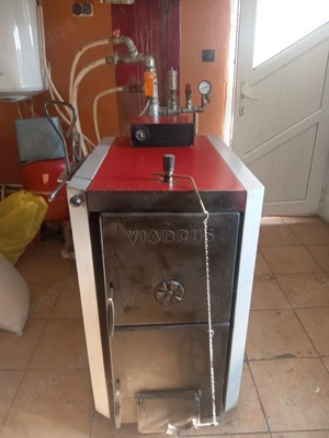 Vănd centrală pe lemne viadrus 35 kw, boiler termoelectric și pompă de recirculare cu afișaj electro