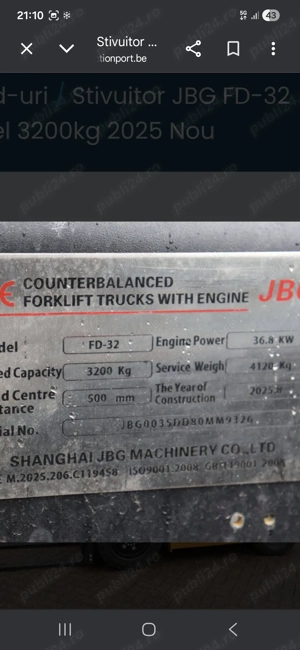 stivuitor 3,5 tone diesel. cea mai buna oferta din romania - imagine 2