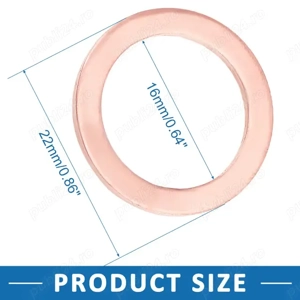 Set 10 șaibe plate din cupru A ABSOPRO   16 mm   22 mm, pentru etanșare auto și moto - imagine 2