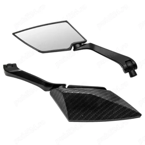 Set 2 oglinzi universale motocicletă Riloer – negru, aspect fibră carbon, 8/10 mm