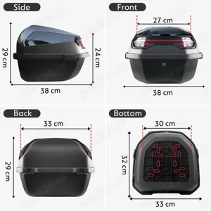 Portbagaj Top case motocicletă / scuter LGVOA – negru, cu încuietoare. impermeabil - imagine 2
