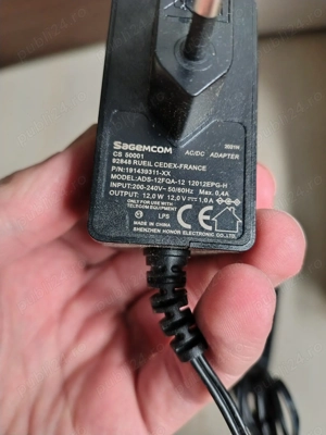 Sursa de alimentare, Sagemcom. Incarcator 12V, 1A. 12W