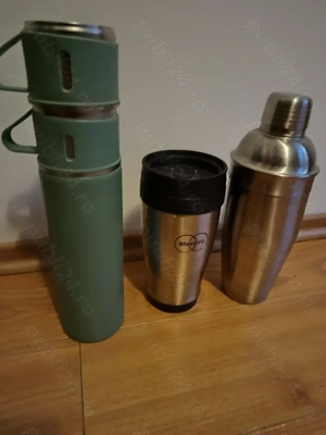 3 recipiente: 2  Termosu uri+ Shaker Inox  termosuri