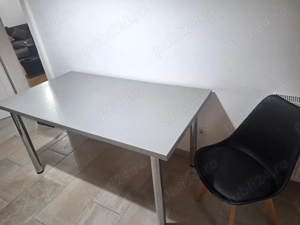 Masa mare salon bucatarie 150 x 80 picioare cromate profesionala