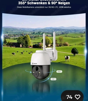 Cameră de securitate 4G LTE cu cartelă SIM - imagine 3