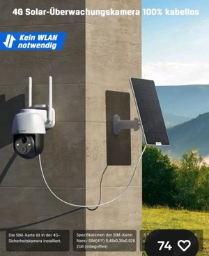 Cameră de securitate 4G LTE cu cartelă SIM - imagine 4