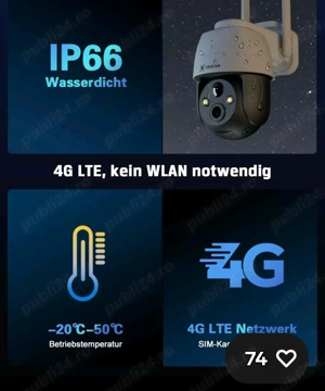 Cameră de securitate 4G LTE cu cartelă SIM - imagine 5
