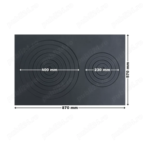 Plita din fonta cu doua ochiuri 870 mm L x 570 mm l