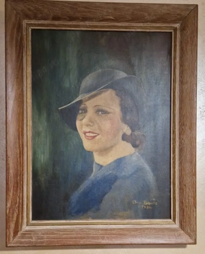 Tablou portret, semnat Emil Bonte 1936