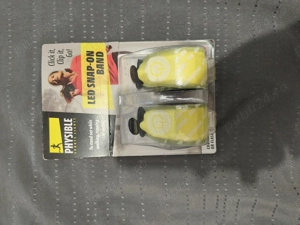 Set 2 clipsuri LED magnetice reflectorizante galbene pentru ciclism sau alergare