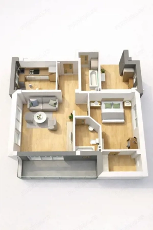 Apartament 2 camere, 65.28 mp, zona Vest FINISAT! - imagine 3