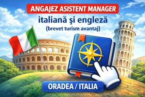 Asistent Manager   italiană și engleză brevet turism avantaj