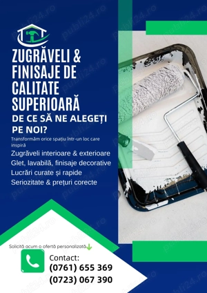 Zugrăveli & finisaje de calitate superioară!