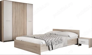 Mobilier garsoniera - pat dublu, dulap, biblioteca, noptiere, corpuri suspendate bucatarie, chiuveta