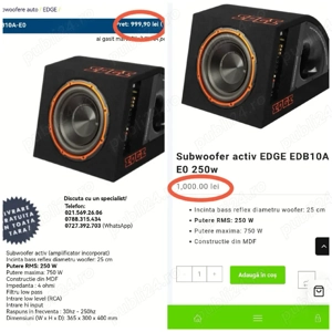 Subwoofer Auto activ 250w RMS  - imagine 5