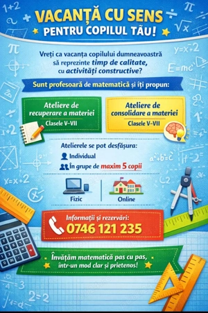 Ateliere de consolidare și recuperare a materiei la Matematică