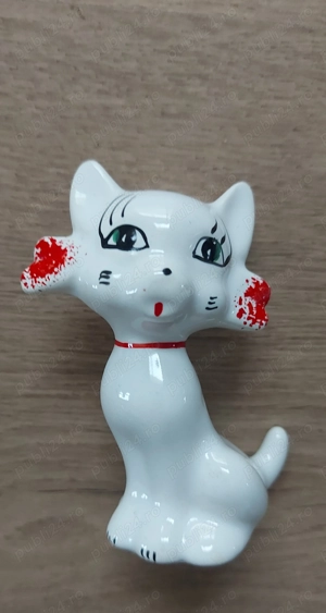 Figurina , Bibelou Portelan , Pisica Anii 80 