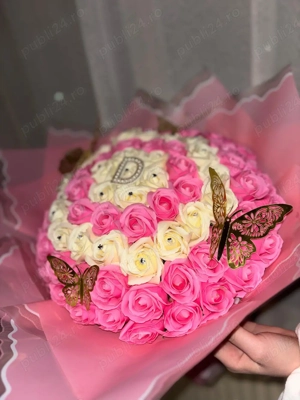 Buchet de trandafiri din sapun  - imagine 3