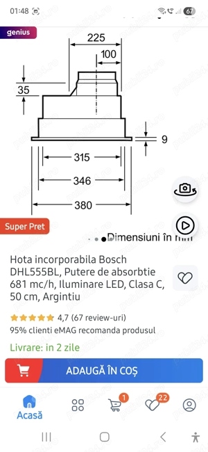 Hotă Bosch-2 motoare  - imagine 3