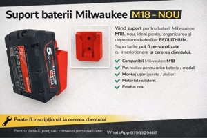 Suporti baterii Milwuakee M18 