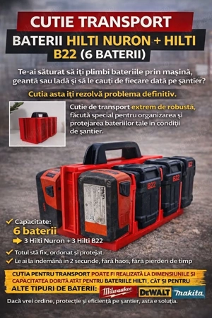 Cutie transport pentru bateriile Hilti Nuron si Hilti B22