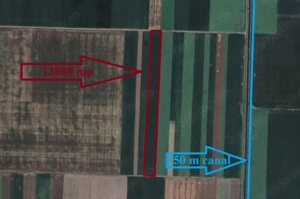 Teren arabil (13800 mp) situat la 350 de metri de canal de irigatii functional  - imagine 2