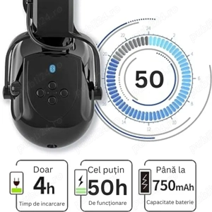 Casti Antifonice cu Bluetooth,de siguranta cu reducere a zgomotului cu 29 dB, fara fir  - imagine 2
