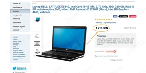 Laptop DELL, LATITUDE E6540, Intel Core i5-4310M, 2.70 GHz, HDD: 320 GB, RAM: 8GB,DDR3  - imagine 5