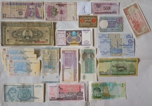 Seturi bancnote loturi 20 bucăți UNC și circulate