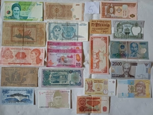 Seturi bancnote loturi 20 bucăți UNC și circulate - imagine 5