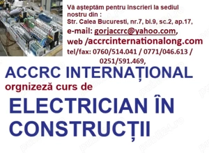 Curs ELlectrician în Construcții