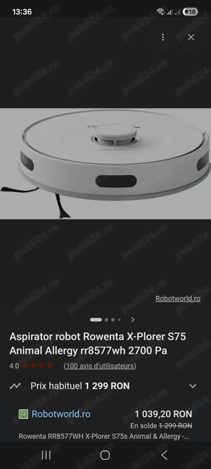 Aspirator robot Rowenta X plorer S75 - imagine 3