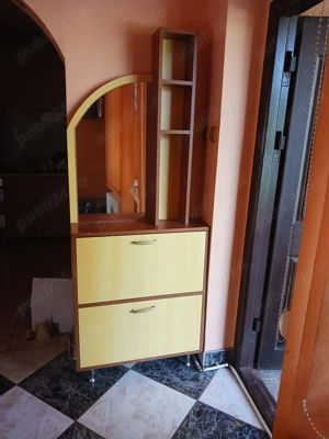 vand vitrina, dulap cu doua usi si masa tv pe colt din lemn masiv - imagine 7